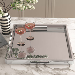 Mirrored ottoman shop tray